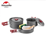 NatureHike Outdoor Tableware Camping Hiking Cookware Pot Set (9 pcs) Picnic For 2-3 Person NH15T203-