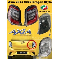 Perodua Axia 2014-2022 Dragon Scale Albino Smoke Tail Lamp Led With Signal Running Light