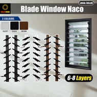 Tingkap Nako Blade Naco Window Cermin Aluminium Window Frame Louvers Window Limiter 8/7/6 Blade Naco