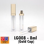 8ml Gold Cap Empty Lip Gloss Bottle Lip Matte Bottle - LG008-8ml