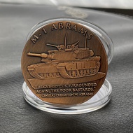 M1 Abrams Abrams Main Battle Tank Commemorative Medal Creative Texture Metallic Red Copper Military 