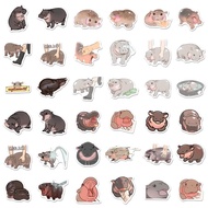 Moo deng หมูเด้ง 72 ชิ้นน่ารัก Pygmy Hippo สติ๊กเกอร์ PVC กันน้ํา สติกเกอร์ เคลือบกันน้ำ