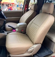 หนังหุ้มเบาะ mighty x tiger D4D ตรงรุ่น คู่หน้า ลาย5 D สีครีม 2 ประตู ส้วมทับเบาะเดิมได้เลยค่ะ