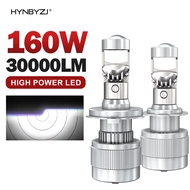 HYNBYZJ 160W H4 H7 Bi Mini LED Projector Lens Canbus 30000LM 9005 9006 9012 H8 H9 H11 Auto Headlight