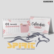 Aesthetic Desk Calendar For 2024 l Desk Sitting Calendar For 2024 Pink Cute