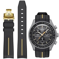 Omega 20mm gold silicone strap watch For Speedmaster Moonwatch OMG co-branding mission to moonshine