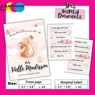 Hospital Bag Label Sticker (Mommy and Baby Documents Sticker)