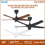ALPHA FAN CEILING FAN 5 BLADES DC MOTOR (46") EX9-5B/46