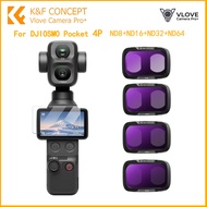 K&F Concept Lens Filter Kit for DJI OSMO Pocket 4P, Great-Value Filter Set ND8+ND16+ND32+ND64...
