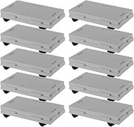 SankoPlastic 075925 Flat Trolley, Connectable, Rakugoro, 18 Gray, Set of 10, with Casters, Made in J