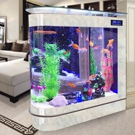 [ST]💘Bullet Fish Tank Living Room Household Medium Aquarium Long1/1.2/1.5Rice Ecological Floor Screen Fish Tank LRSU
