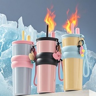 710 ml Cold Water Glass With Straw Yeti Ceramic Coated Storage Coffee Mug