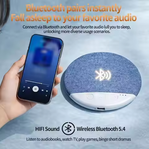 Mini Sleeping Bluetooth Speaker Under Pillow Sound Machine - HiFi Stereo White Noise Soundbar Wirele