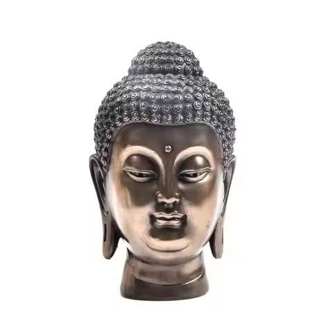 Creative Buddha Head Statue Zen Thai India Buddha Resin Figurine Sculpture Home Office Bar Desk Feng