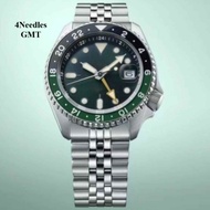 Fashion Men's Watch 4Needles GMT Stainless Steel Casual Business Quartz Wristwatches 48