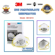 20 Pieces 3M 8210 N95 Particulate Respirator c/w Cushioning Nose Foam NIOSH Approved 3M-8210 SIRIM D