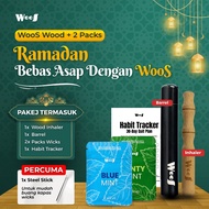 Woos Wood Combo Aromatherapy [Inhaler + Wicks] with Preferred Infused Essential Oil Wicks Flavour