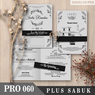 (50 PCS) PRO 060  Lipat 2 Plus Sabuk - Cetak Undangan Grayscale/Hitam Putih Variasi Sabuk Harga Mura