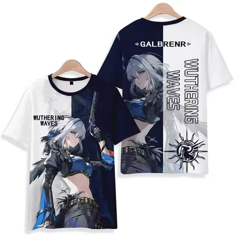 2026 New Games Wuthering Waves Galbrenr Cosplay T-shirts 3D Iuno Print Kids Anime Cartoon Tees Summe