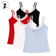 CLOVA BR771 Korean Trendy Lace Ribbon Tank Top Bra Camisole Ribbed Inner POLOS
