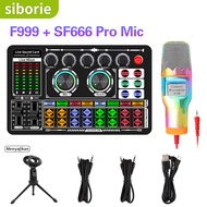 [Sale]E Soundcard F999 +SF666Pro mic Complete Package SET Sound Card for Streaming Media Ready