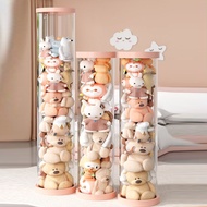 Large Capacity PVC Plush Doll Storage Box Doll Transparent Cylinder PVC with Upgraded Zipper Toy Sto