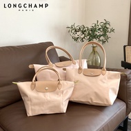 [💕 LONGCHAMP seller 🔥] 100% original longchamp official store Cognac Nylon Bag L1899 large / L2605 / L1621 medium lotus root pink Tote Bags long champ bags