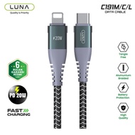 Luna Kabel Data Type C to Lightning 20W Cable Data Fast Charging Power
