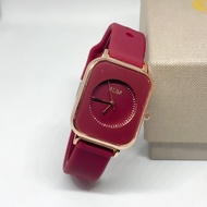 Mulia Agung99 Jam Tangan Wanita Alba Wanita Trendy Style Strap Karet Dial Kotak Korean Import