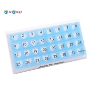 Monthly Pill Organizer 31 Compartments, 1 Per Day, 4 Week Full Month 31 Day Pill Organizer,Blue