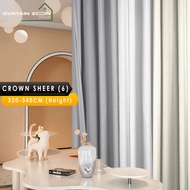 Curtain zoon - Sheer 6 Mix Curtain Window Ready Made Hook Eyelet (330cm-340cm)