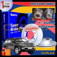 QUESTA JAPAN QUALITY【LANDCRUISER URJ202 UZJ200】ROTOR DISC RACING SLOTTED DRILLED DEPAN BELAKANG