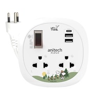 (ปลั๊กไฟ) ANITECH x Peanuts ลายลิขสิทธิ์ Snoopy สาย 1.1 เมตร ไฟ LED แสดงสถานะ 2Y(SNP-H9022/SNP-H9122