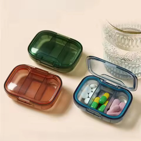 Mini Medicine Pills Box Drug Storage Box Pills Dispenser Pill Organizer Tablet Pillbox Case Containe