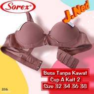 J316 Sorex Extra Comfort Bra Foam No Wire Cup B Two Hooks Size 34 36 38
