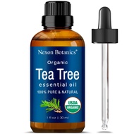 Organic Tea Tree Oil 30 ml - 100% Natural, Pure Essential Oil for Hair, Face, Skin Use, Scalp, Acne 