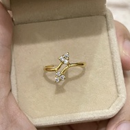 Cincin wanita emas muda + cincin M6 emas muda asli + cincin emas