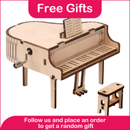 LazaraToy3D Wooden Puzzle DIY Assembly Kit Piano Model Brain Teaser for Adults Kids