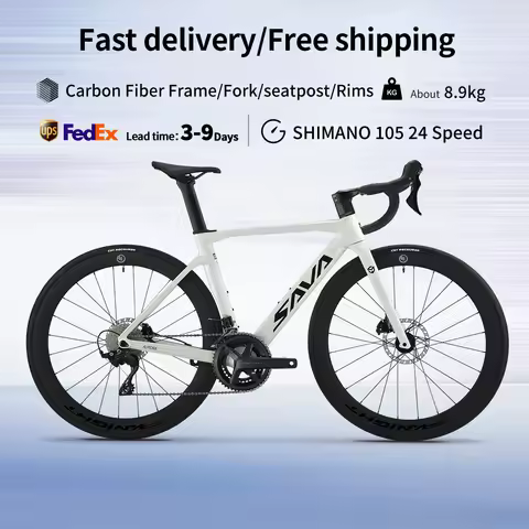 SAVA A7L/A7L Pro Carbon Fiber Road Bike, equipped with Shimano 105 R7120 groupset, 700C adult racing