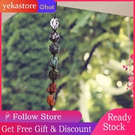 yekastore 7 Colors Chakra Stones  Healing Crystals Natural Crystal Car Hanging Gemstones Pendant Dec