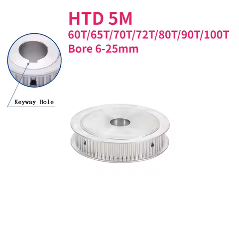 1pcs HTD 5M 60T/65T/70T/72T/80T/90T/100 Teeth Synchronous Timing Pulley Bore 6-25mm AF Type Belt Wid
