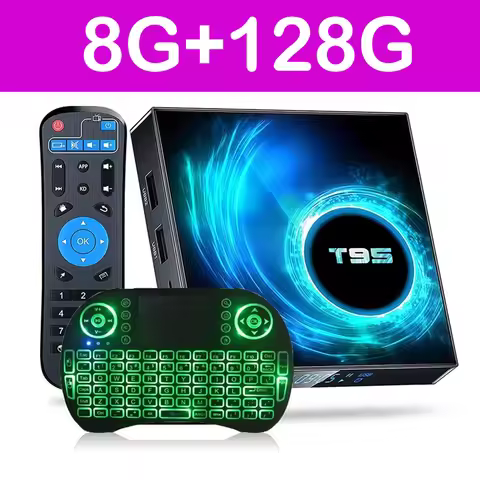 Android 14 T95 Android TV Box H616 Support 2.4G 5G Wifi Ram 4GB 8GB Rom 64GB 128GB 8K Video Global A