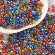 1pound 8/0 Glass Seed Beads Trans. Colours Lustered Round Mixed color 3mm Hole: 1mm 10000pcs/pound