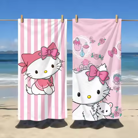 Sa Cute C-Charmmy-Kitty Cartoon Towel Quick Dry Soft Yoga Swimming Fitness Mountain Climbing Large B