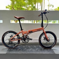 Fnhon Blast 22” • Rose Gold Shimano 9 Gear Litepro Foldable Bike Foldie Fold Folding Bicycle Rose Gold Dahon Tern Bifold