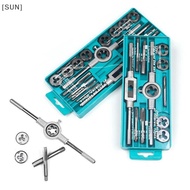 [SUN] Hand Tap and Die Set 12/20Pcs M3-M12 Straight Taper Portable Drilling Tools for Garage Worksho