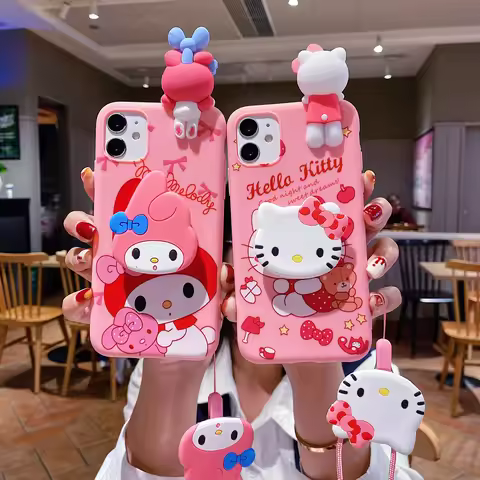 Sanrio 3D Cartoon Kitty Melody Phone Holder Case For Huawei Y9A Y7A Y9S Y6S Y7P Y8P Y7 Y6 Y9 Prime 2