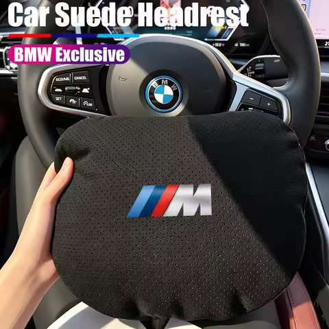 Soft Suede Car Headrest Seat Neck Support Cushion Interior Accessory For BMW E90 G80 M3 G30 M5 F82 F