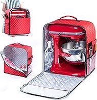 BAGSPRITE Stand Mixer Cover with Appliance Sliders Base Compatible with KitchenAid Mixer-Storage Bag for 6/7/8 Quart with Pockets for Kitchen Aid Accessories and Attachments