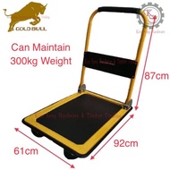 Heavy Duty Golden Bull 300kg Steel Foldable Platform Hand Truck  4 Wheel  Swivels Sturdy Trolley PU 